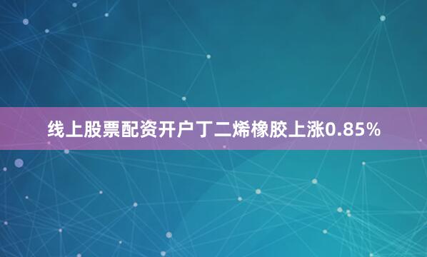 线上股票配资开户丁二烯橡胶上涨0.85%