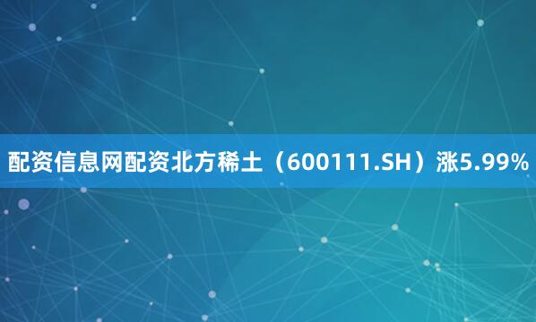 配资信息网配资北方稀土（600111.SH）涨5.99%
