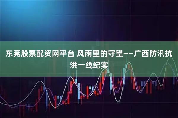东莞股票配资网平台 风雨里的守望——广西防汛抗洪一线纪实