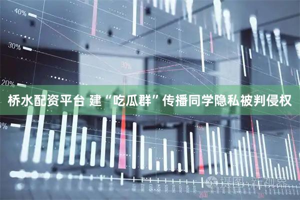 桥水配资平台 建“吃瓜群”传播同学隐私被判侵权